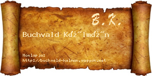 Buchvald Kálmán névjegykártya